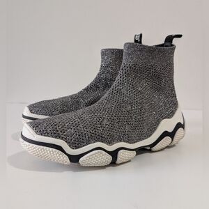 RED VALENTINO/Glam Run/High-top Glitter Knit Sneakers 37/7
